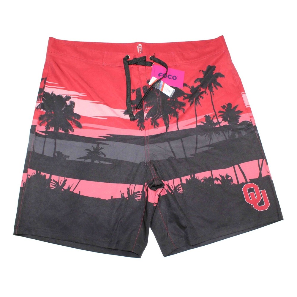 NWT FOCO Oklahoma Sooners OU Unlined Board Shorts Swim‎ Trunks Mens Size 2XL